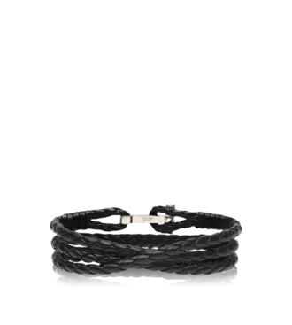 Gevlochten leren T-armband Gevlochten leren T-armband