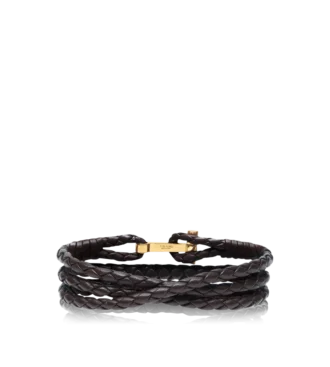 Gevlochten leren T-armband Gevlochten leren T-armband