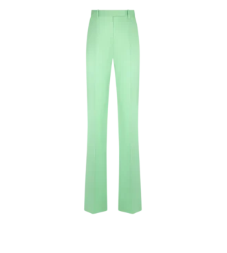 Gewassen katoen-zijde mix duchesse strakke broek