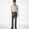 Gewassen twill slim fit overhemd Gewassen twill slim fit overhemd