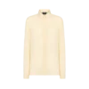 Gewassen zijden georgette shirt met ton-sur-ton geborduurd TF-logo