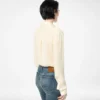 Gewassen zijden georgette shirt met ton-sur-ton geborduurd TF-logo