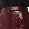 Glanzende, gestempelde krokodillenleren slanke T-riem