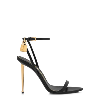 Glanzende leren sandalen met puntige neus en open hiel