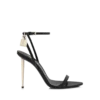 Glanzende leren sandalen met puntige neus en open hiel Glanzende leren sandalen met puntige neus en open hiel