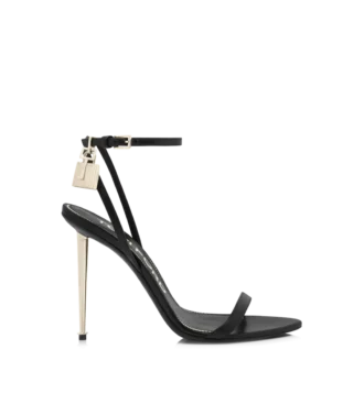 Glanzende leren sandalen met puntige neus en open hiel