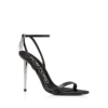 Glanzende leren sandalen met puntige neus en open hiel Glanzende leren sandalen met puntige neus en open hiel