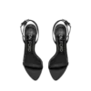 Glanzende leren sandalen met puntige neus en open hiel Glanzende leren sandalen met puntige neus en open hiel