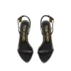 Glanzende leren sandalen met puntige neus en slotje 85 mm Glanzende leren sandalen met puntige neus en slotje 85 mm