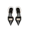 Glanzende leren T Latch Slingback Glanzende leren T Latch Slingback