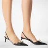 Glanzende leren T Latch Slingback Glanzende leren T Latch Slingback