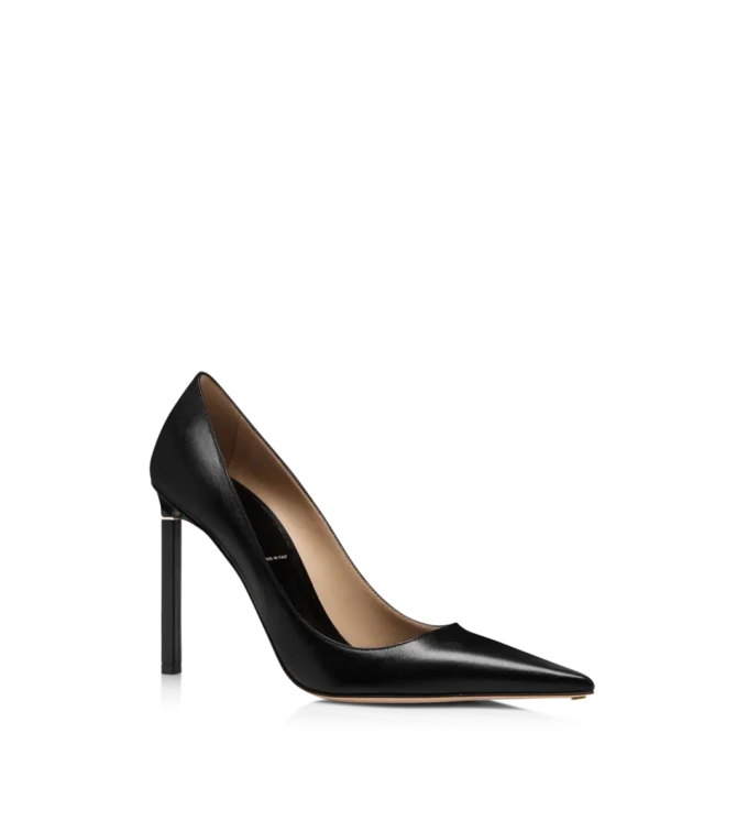 Glanzende leren T-pumps Glanzende leren T-pumps