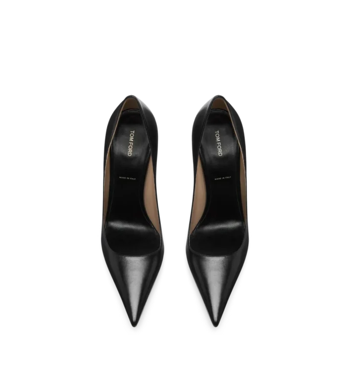 Glanzende leren T-pumps Glanzende leren T-pumps
