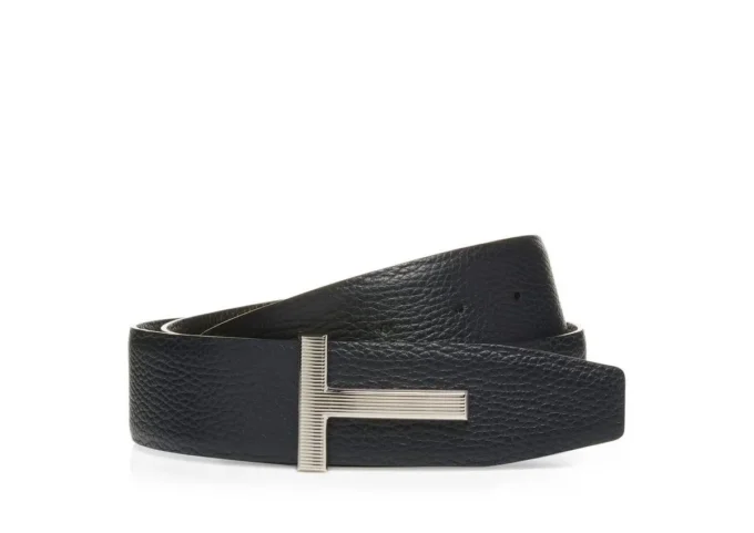 Graanleren T-riem met gesp Graanleren T-riem met gesp