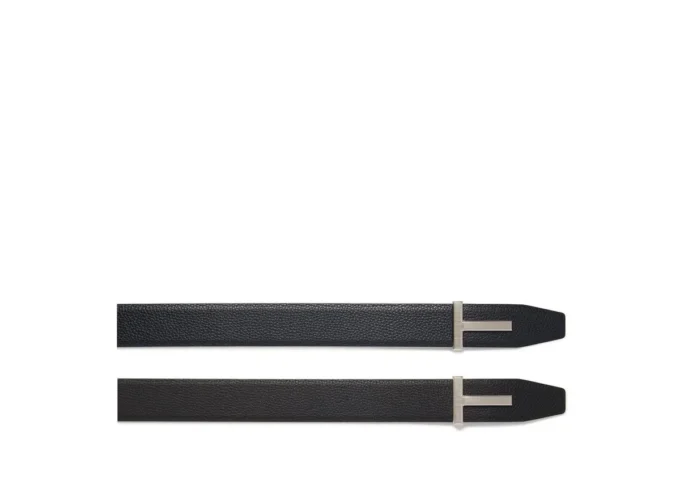 Graanleren T-riem met gesp Graanleren T-riem met gesp