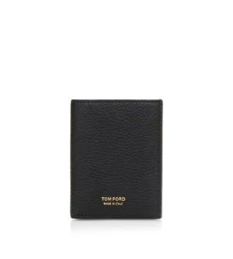 Grain Leather Folding Cardholder