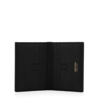 Grain Leather Folding Cardholder
