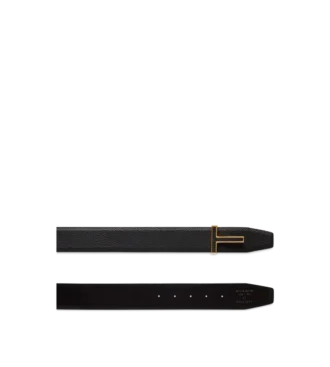 Grain Leather Insert Buckle T Belt