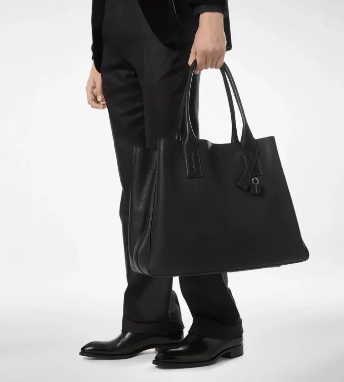 Grain Leather T-Line East-West Tote