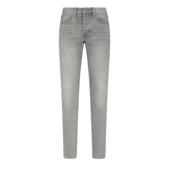 Grijs Stretch slim fit selvedge denim