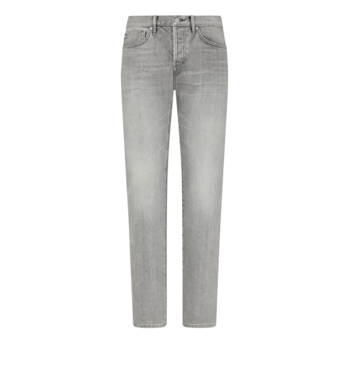 Grijze stretch straight fit denim