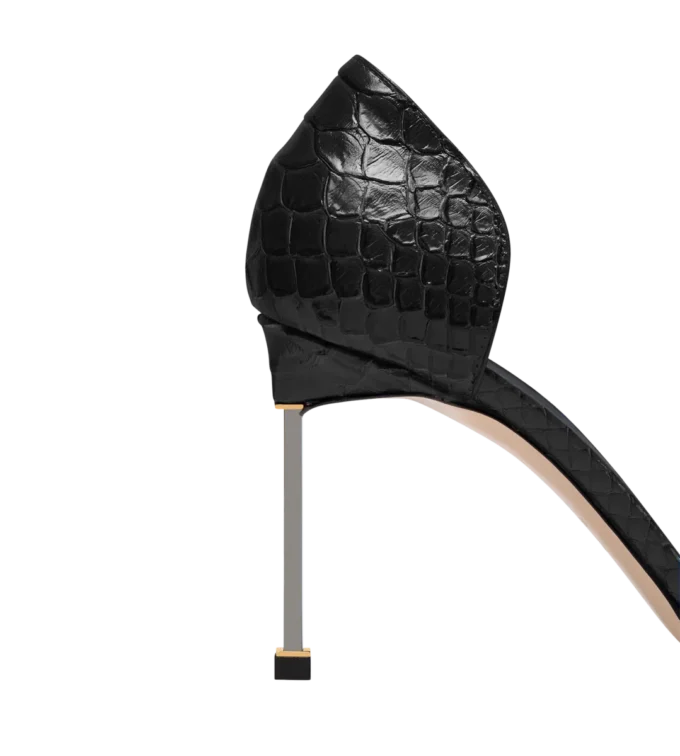 Halfglanzende Python Spire D’Orsay-pumps met print