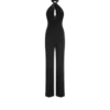 Halternek jumpsuit met gedraaide voorkant van fluweel Halternek jumpsuit met gedraaide voorkant van fluweel