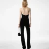 Halternek jumpsuit met gedraaide voorkant van fluweel Halternek jumpsuit met gedraaide voorkant van fluweel