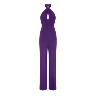 Halternek Twist Front zijden jumpsuit