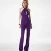 Halternek Twist Front zijden jumpsuit Halternek Twist Front zijden jumpsuit