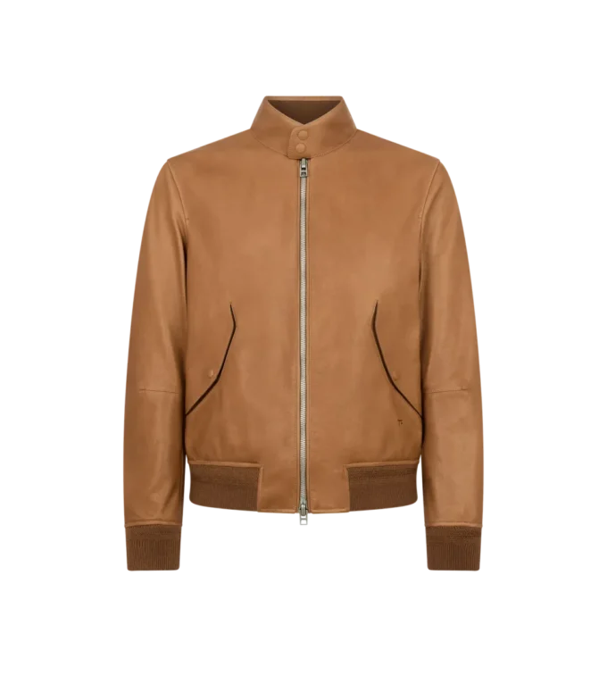 Harrington van generfd leer