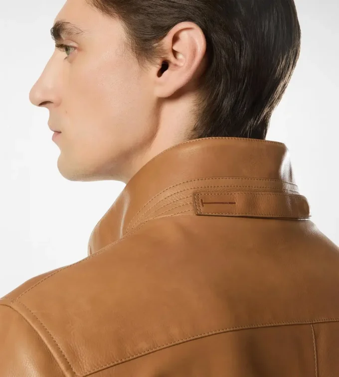 Harrington van generfd leer