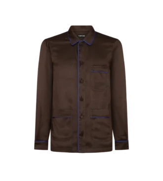 Jacquard Micro Dot Pyjama Piping Shirt