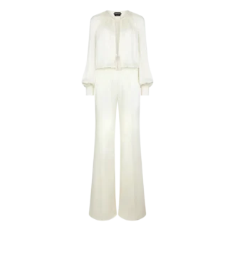 Jumpsuit met lange mouwen en plooien