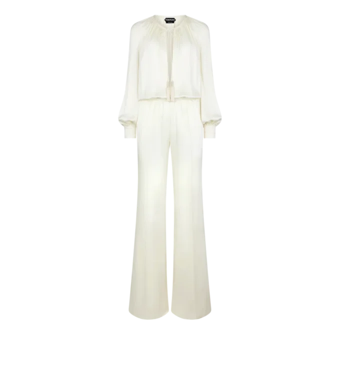 Jumpsuit met lange mouwen en plooien Jumpsuit met lange mouwen en plooien