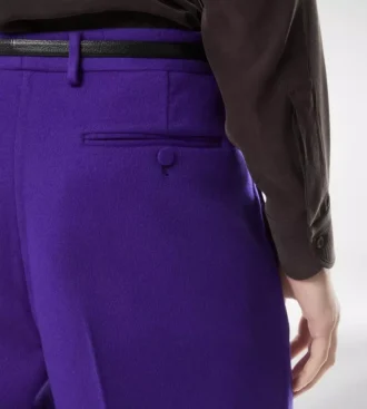 Kasjmier broek met dubbele split