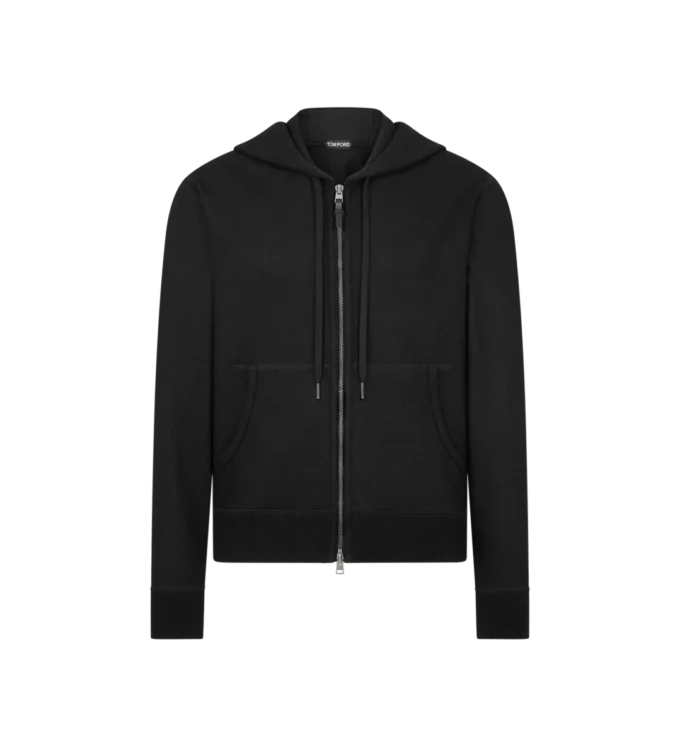 Kasjmier hoodie met ritssluiting