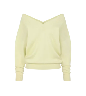 Kasjmier off-shoulder V-hals trui