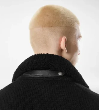 Kasjmier vest met schapenvachtkraag