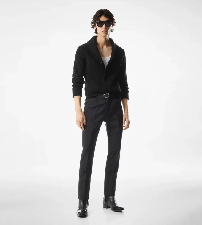 Kasjmier vest met sjaalkraag