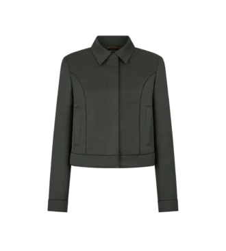 Katoen-viscose twill blouson met biezen