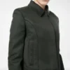 Katoen-viscose twill blouson met biezen Katoen-viscose twill blouson met biezen
