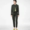 Katoen-viscose twill blouson met biezen Katoen-viscose twill blouson met biezen