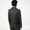 Katoen-viscose twill blouson met biezen Katoen-viscose twill blouson met biezen