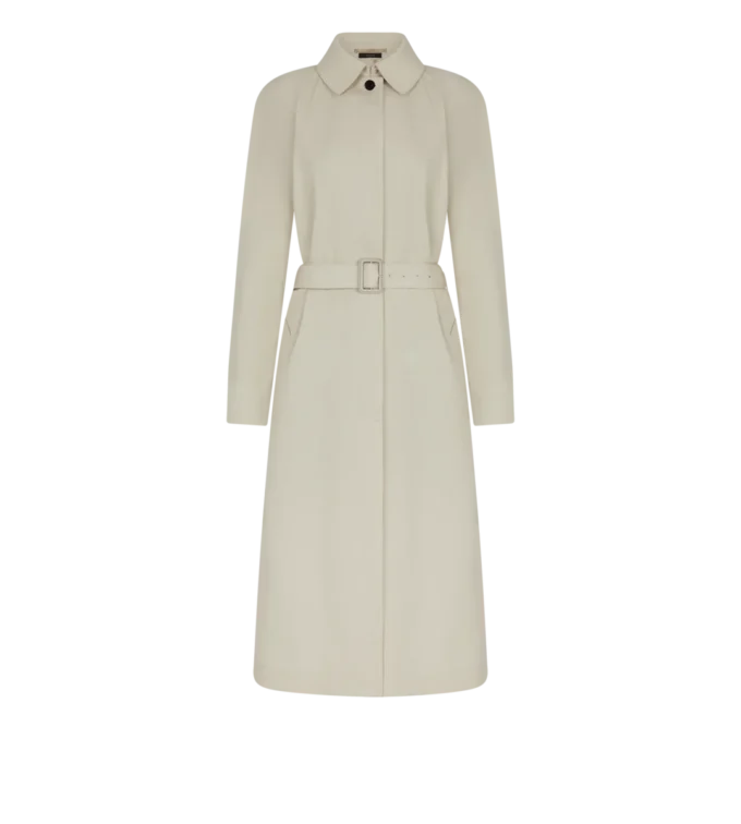 Katoen-zijde gabardine trenchcoat Katoen-zijde gabardine trenchcoat