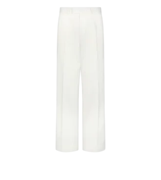 Katoenen drill broek met wijde pijpen