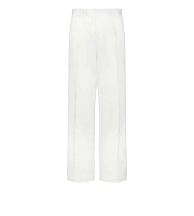 Katoenen drill broek met wijde pijpen Katoenen drill broek met wijde pijpen