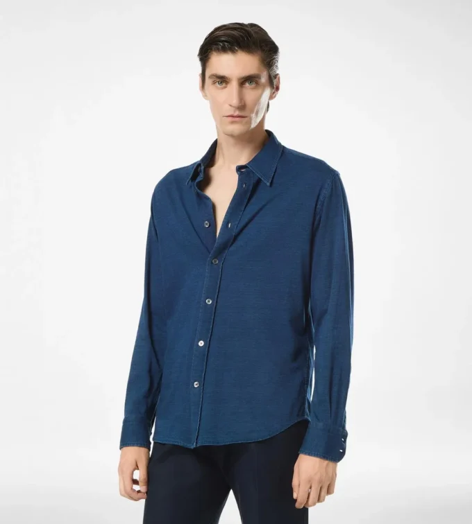 Katoenen indigo shirt