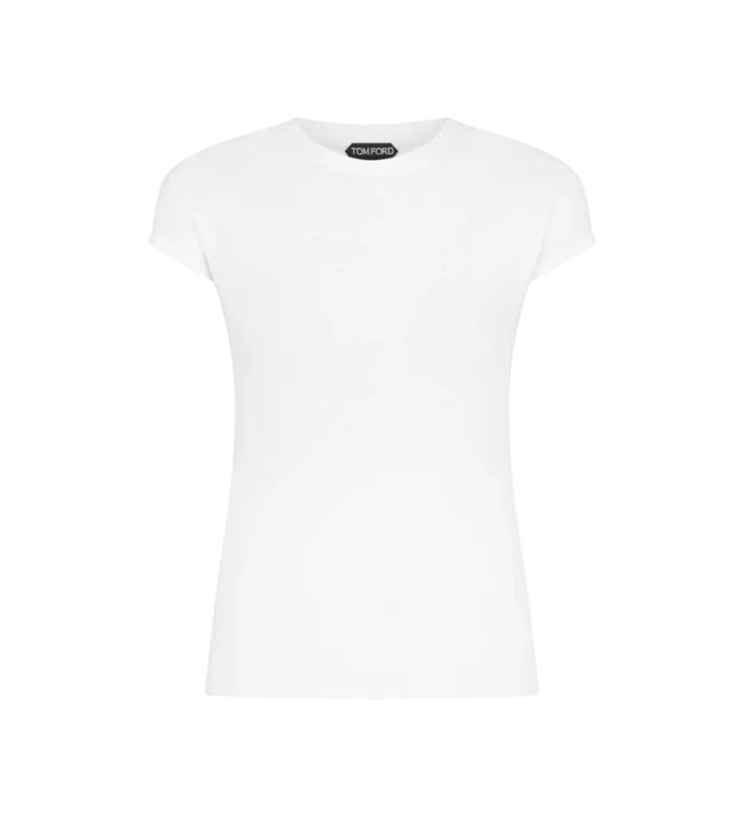 Katoenen jersey getailleerd T-shirt Katoenen jersey getailleerd T-shirt