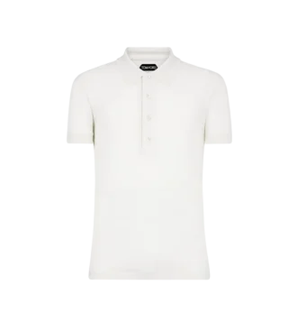 Katoenen kasjmier polo met korte mouwen